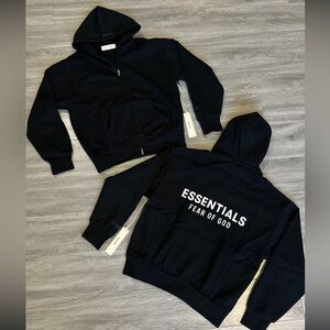 Essentials Black Hoodie Jacket